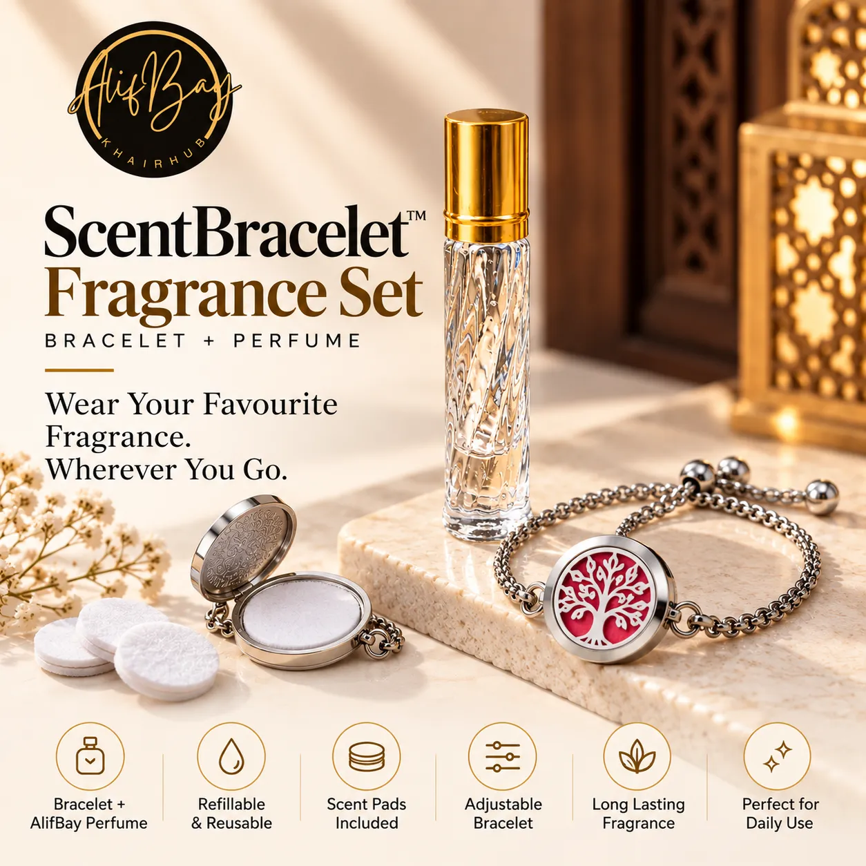 AlifBay ScentBracelet™ Gift Set – Wear Your Favourite Fragrance